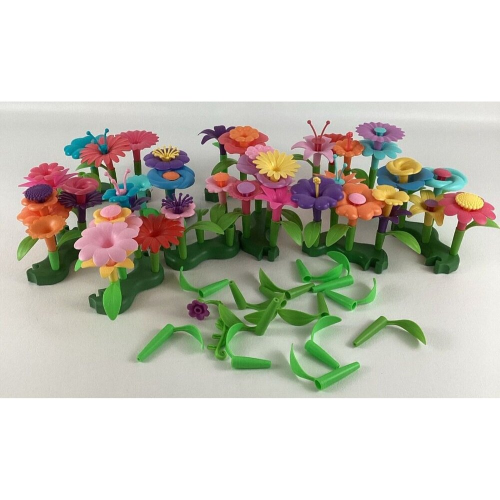 Build A Garden Colorful Flower Pieces Parts Leaves Petals Pistils Stamens Toy